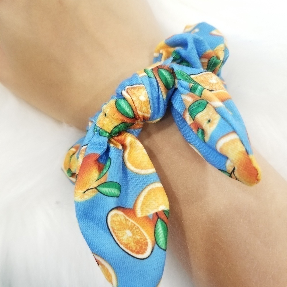 Blue orange scrunchie - Picture 3 of 3
